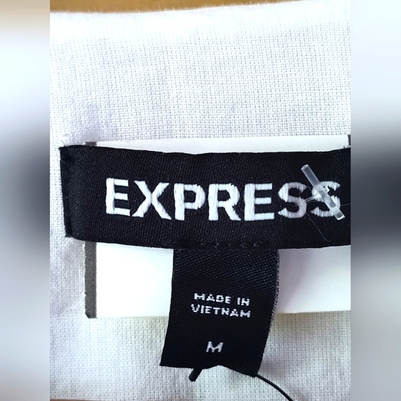 NWT Express Women's White Ruffle Sleeveless Tie Front Maxi Dress | Medium - Picture 3 of 5